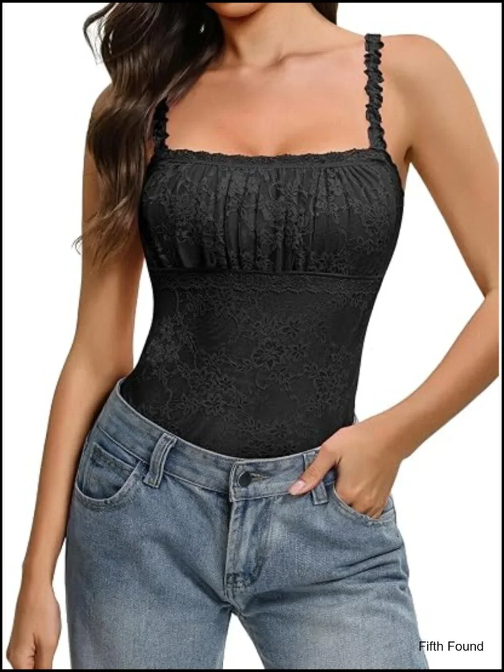 Lace Square Neck Thong Bodysuit Sleeveless Cami Going Out Top